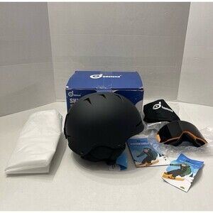Odoland SP0791 Kids Ski Helmet and Ski Goggles Black Size XS New In Box